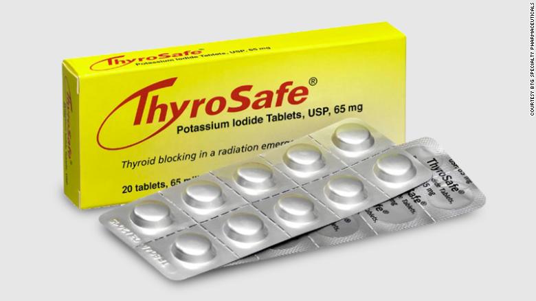 Potassium iodide pills help protect the thyroid gland.