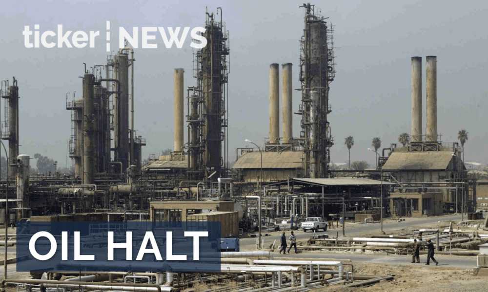 Iraq’s oil exports halted, output down 70%