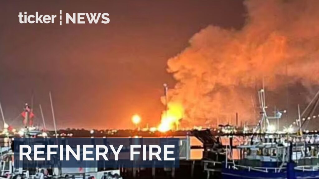Fire at Geelong's oil refinery, critical for Australia's fuel, is uncontrolled; no injuries reported, investigation to follow.