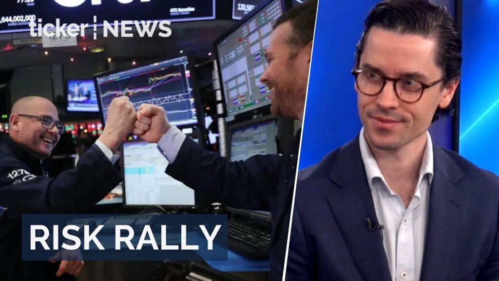 Global markets surge as S&P 500 hits record highs amid easing Iran tensions; oil prices rise approaching $100 per barrel.