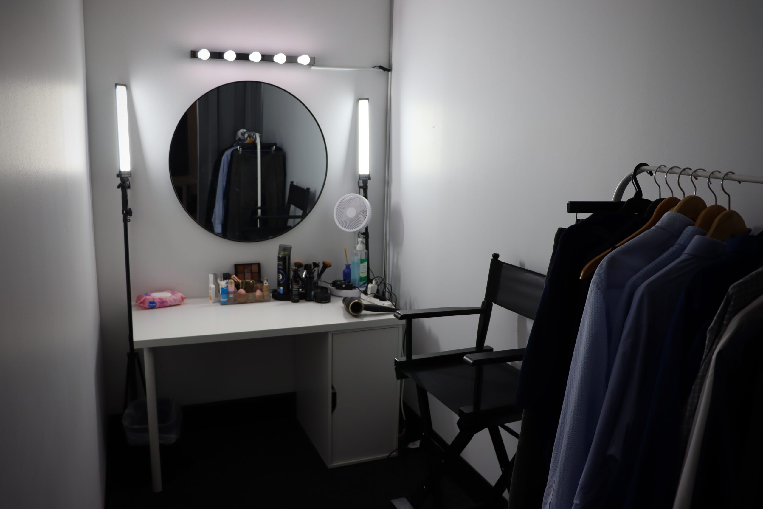 Ticker Studios hair and makeup room
