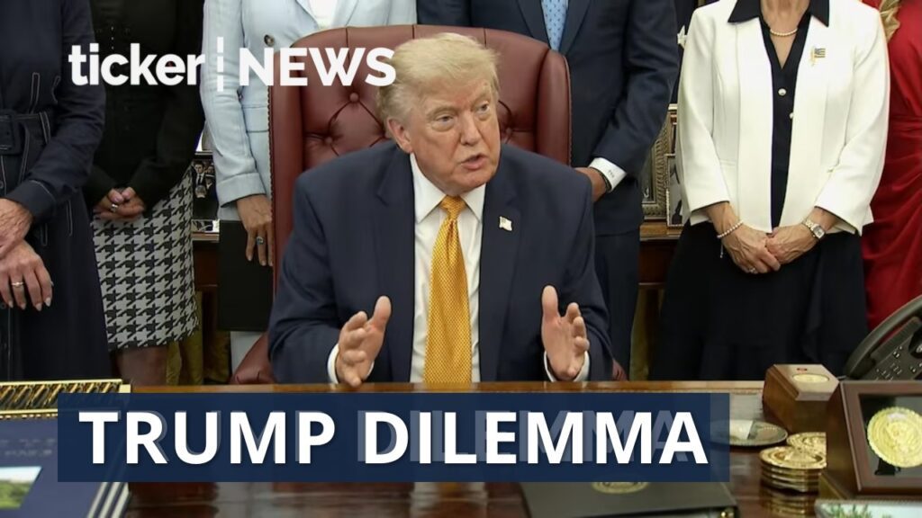 Trump weighs options on Iran: negotiate shipping route control or escalate military action, impacting approval ratings and political future.